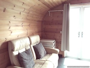 Delux glamping pod 1 leater recliner